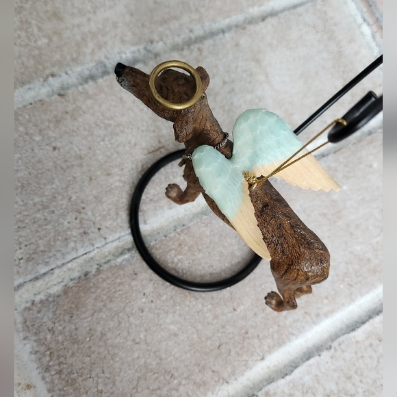 Greyhound/Whippet Angel with Halo Hanging Ornament with stand - Picture 12 of 15